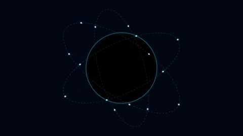 Satellite Constellation Orbital Network casting geodesic laser links Stock Footage 345639139