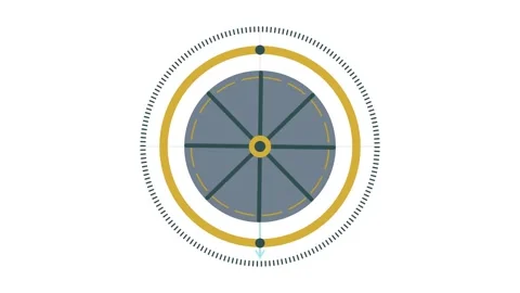 Satellite Control Moment Gyroscope CMG Gimbal Ring Brass and Slate Gray Tor.. Stock Footage 346674182