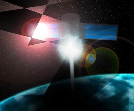 Satellite cosmos background Stock Illustration