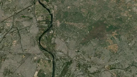 Satellite Delhi map zoom background. Spi... | Stock Video | Pond5
