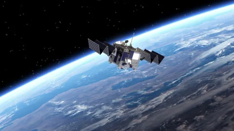 Satellite Deploys Solar Panels Stock Footage 48130116