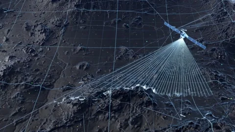 Satellite detection, mapping, remote sensing, terrain scanning Video stock 330063822