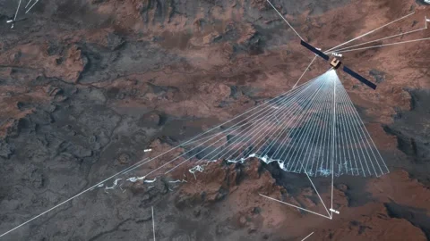 Satellite detection, mapping, remote sensing, terrain scanning Stock Footage 330064725