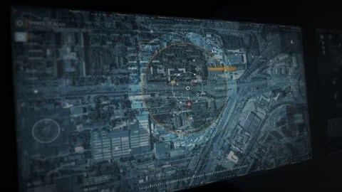 Satellite Detection Network Sends Data On Vehicles Location To Drone Robot Vídeo Stock 181978115
