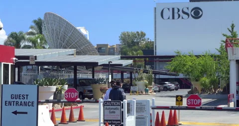 Satellite dish and CBS studios at Television City in Los Angeles, California Video stock 337655130