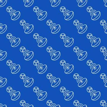 Satellite Dish and Radiation vector Parabolic Antenna seamless pattern in t.. Illustrazione stock