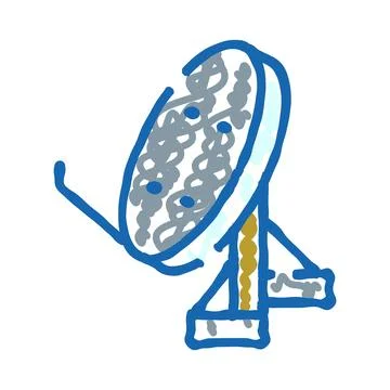 Satellite dish antenna broadcasting global telecommunications signal Illustration
