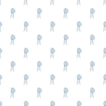 Satellite dish antenna communication technology seamless pattern イラスト素材
