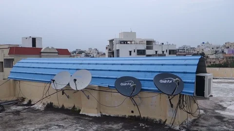 Satellite Dish Antenna Stock Footage 80718193