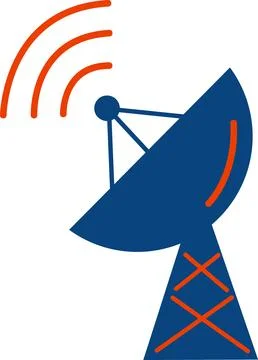 Satellite dish antenna telemetry communication icon Stock Illustration