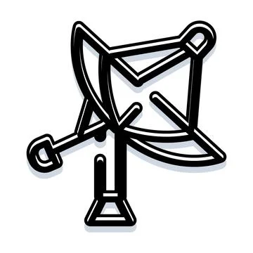 Satellite dish antenna transmitting communication signal icon design Stock Illustration