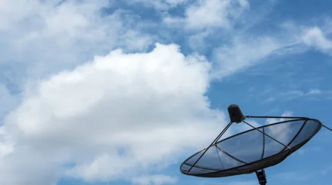 Satellite dish antennas under sky Stock Footage 28483355