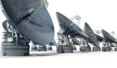 Satellite dish array Stock Illustration