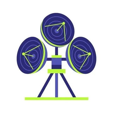 Satellite dish array on tripod flat vector illustration Stock Illustration