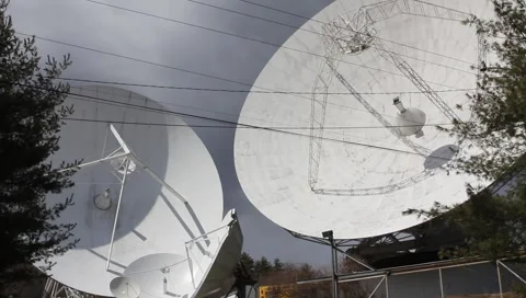 Satellite Dish Base Stock Footage 4575116