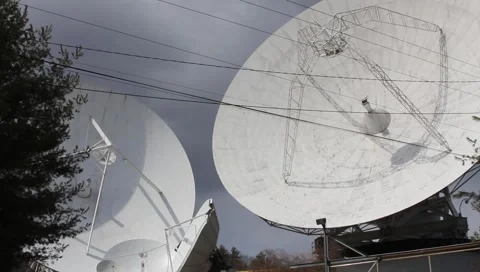 Satellite Dish Base Tight Stock Footage 4575999