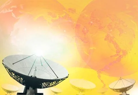 Satellite dish broadcasting technology background 스톡 사진