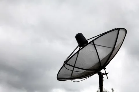 Satellite dish with cloud Stock Photos