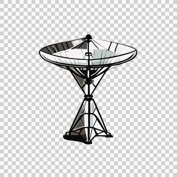 Satellite Dish Communication Array Silhouette transmitting Stock Illustration
