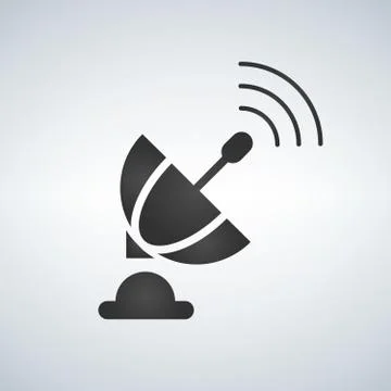 Satellite Dish, Communication Isolated Flat Web Mobile Icon. Stock Illustration