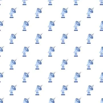 Satellite dish communication technology seamless repeating pattern Stock Illustration