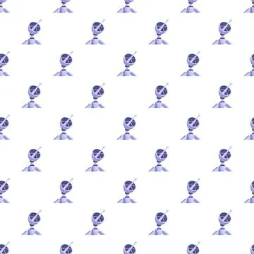Satellite dish communication technology seamless pattern background Stock Illustration