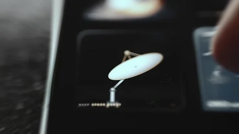Satellite Dish Control Tile on Touchscreen Vídeo Stock 340555753