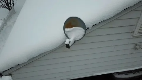 Satellite Dish covered in snow Stock Footage 101555979