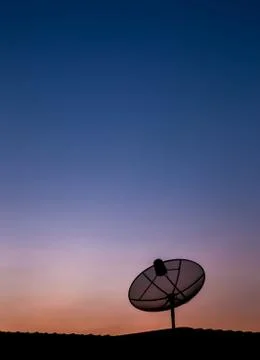 Satellite dish for evening light. Stock Photos