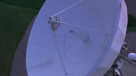 Satellite dish farm system for global communications located in rural area Stock Footage 319892210