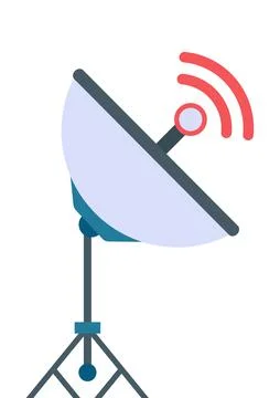 Satellite dish in flat style isolated on white background Illustrazione stock
