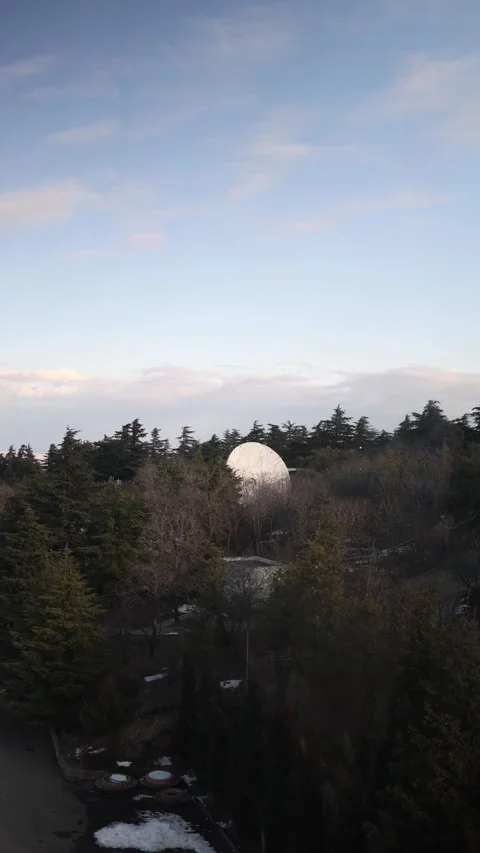 Satellite dish in forest landscape Video stock 331200681