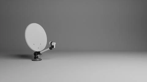 Satellite dish on gray background Stock Illustration