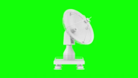Satellite dish on green background. Isolated 3D illustration Stock Footage 228231636