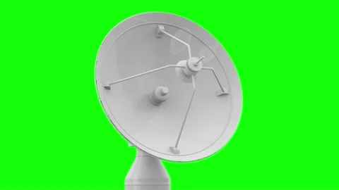 Satellite dish on green background. Isolated 3D illustration Stock Footage 228661655