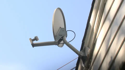 Satellite dish on house Stock Footage 32352682