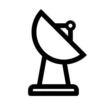 Satellite Dish Icon - Communication Technology Symbol for Digital Connectivity Illustrazione stock
