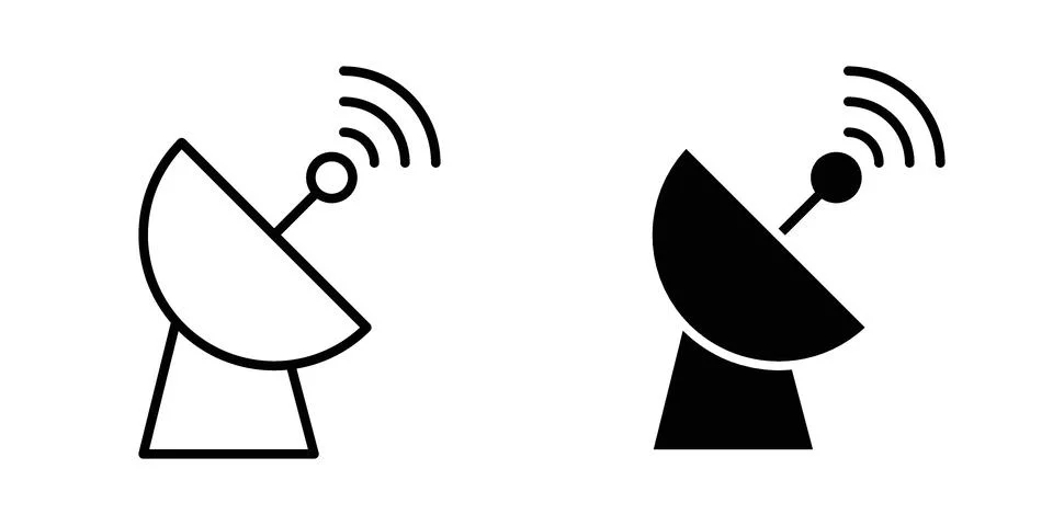 Satellite dish icon for design projects and web UI イラスト素材