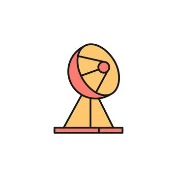Satellite dish icon. Element of space outline color icon. Thin line icon for Stock Illustration