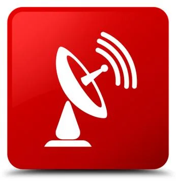 Satellite dish icon red square button Illustrazione stock