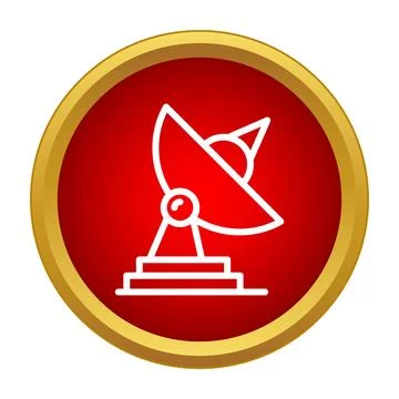 Satellite dish icon representing global communication technology Stock Illustration
