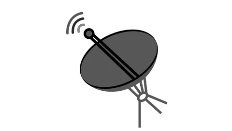 Satellite dish icon showing wireless signal and communication concept animati Stock Footage 337079921