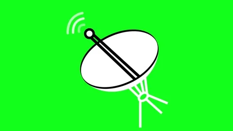 Satellite dish icon showing wireless signal and communication concept animati Stock Footage 337079932