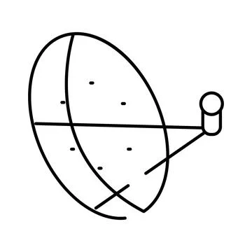 Satellite dish icon transmitting broadcast communication signal Stock Illustration