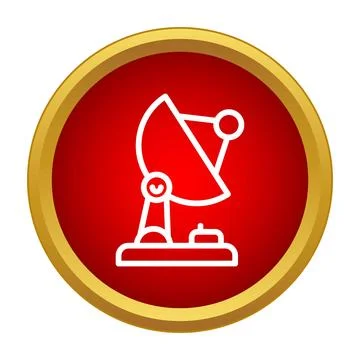 Satellite dish icon transmitting receiver communication technology Stock Illustration