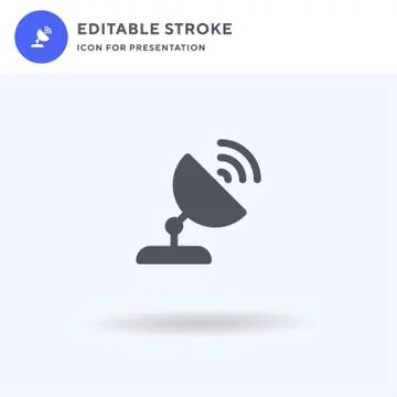 Satellite Dish icon vector, filled flat sign, solid pictogram isolated on whi Stock Illustration