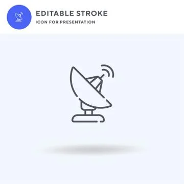 Satellite Dish icon vector, filled flat sign, solid pictogram isolated on white Stock Illustration