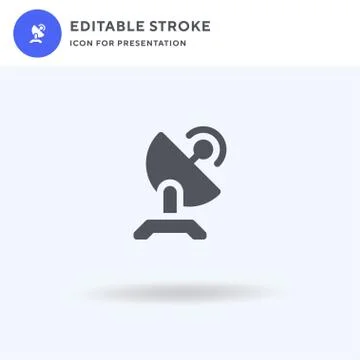 Satellite Dish icon vector, filled flat sign, solid pictogram isolated on white Illustrazione stock