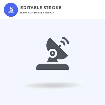 Satellite Dish icon vector, filled flat sign, solid pictogram isolated on white 스톡 일러스트
