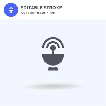 Satellite Dish icon vector, filled flat sign, solid pictogram isolated on white Stock Illustration